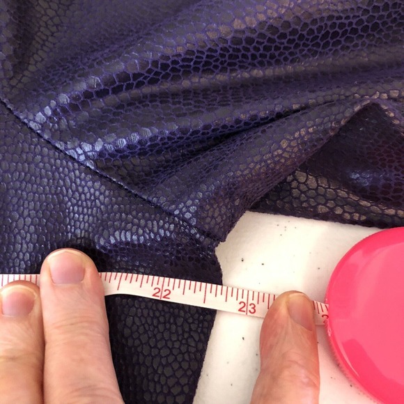 Additions By Chico's 2‎ Size Large Purple Faux Leather Snakeskin Jacket Buttons - Picture 9 of 9